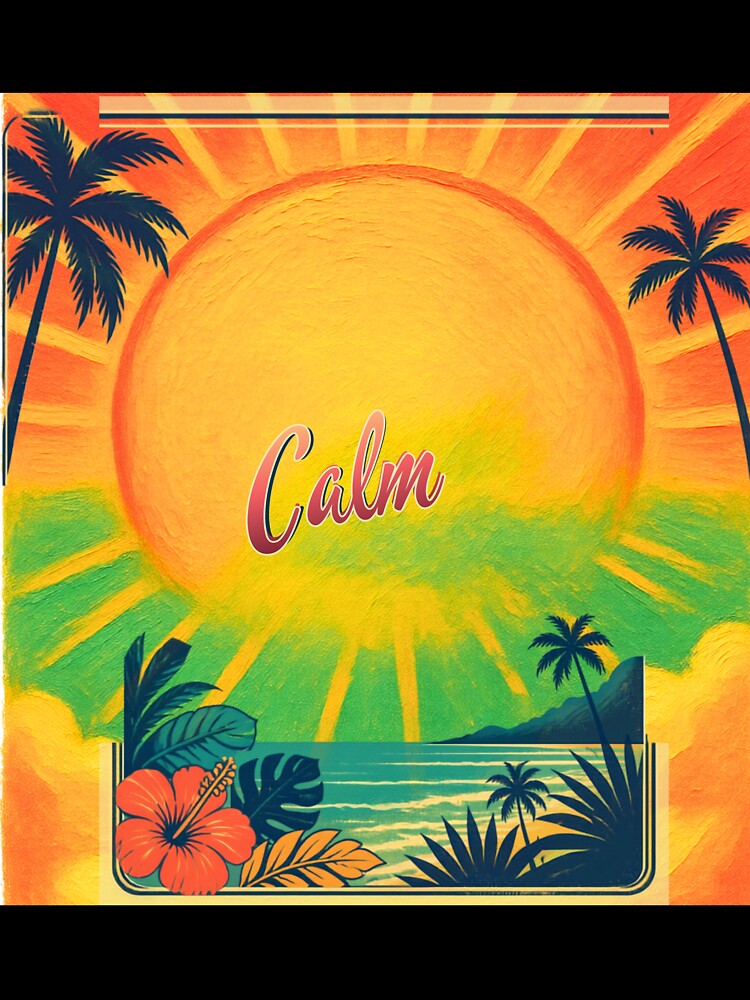 Retro Calm Summer Sunset Tropical by TrinovaCreates
