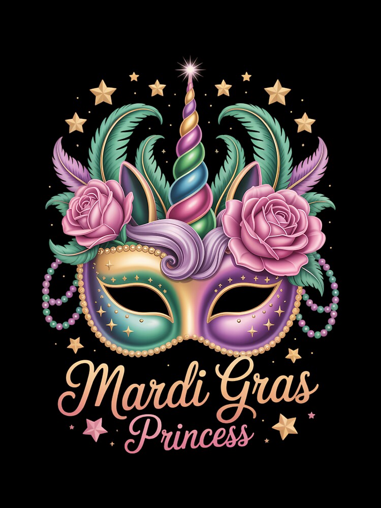Mardi Gras Princess With Flower Unicorn Mask by CruelShadesSt