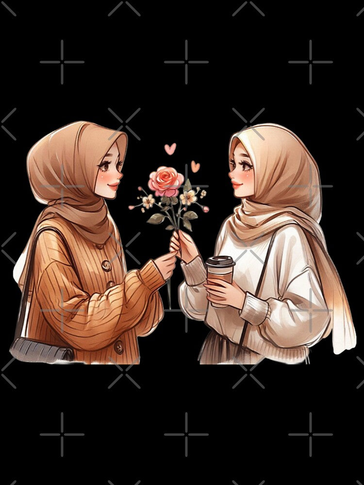 Realistic Hijabi Friends in Casual Outfits by Lulunza