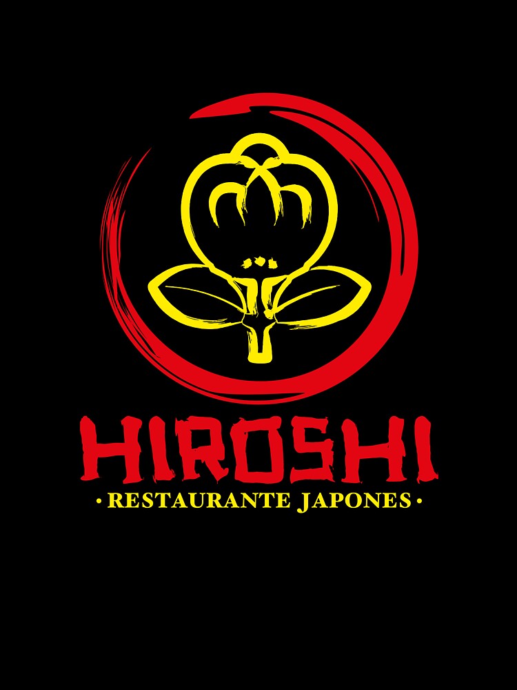Hiroshi Japanese Sushi Restaurant Floral Emblem Logo by aglbath