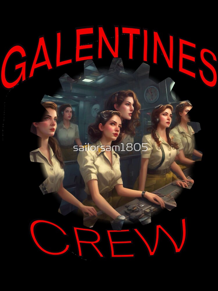 Retro WW2 Underwater US Navy American Girls Galentines crew on submarine on Galentines day and Galentines party, gift idea for Galentines day by sailorsam1805