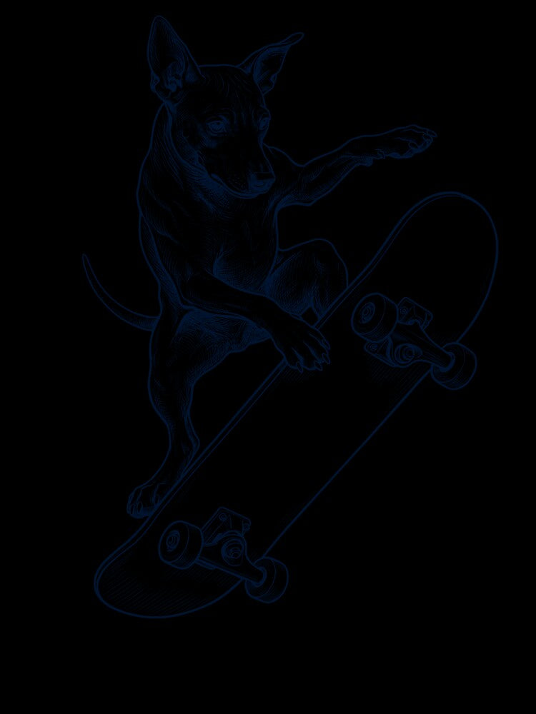 Vintage American Hairless Terrier Skateboarding Skate Dog Dad Lover by DoodleTortle