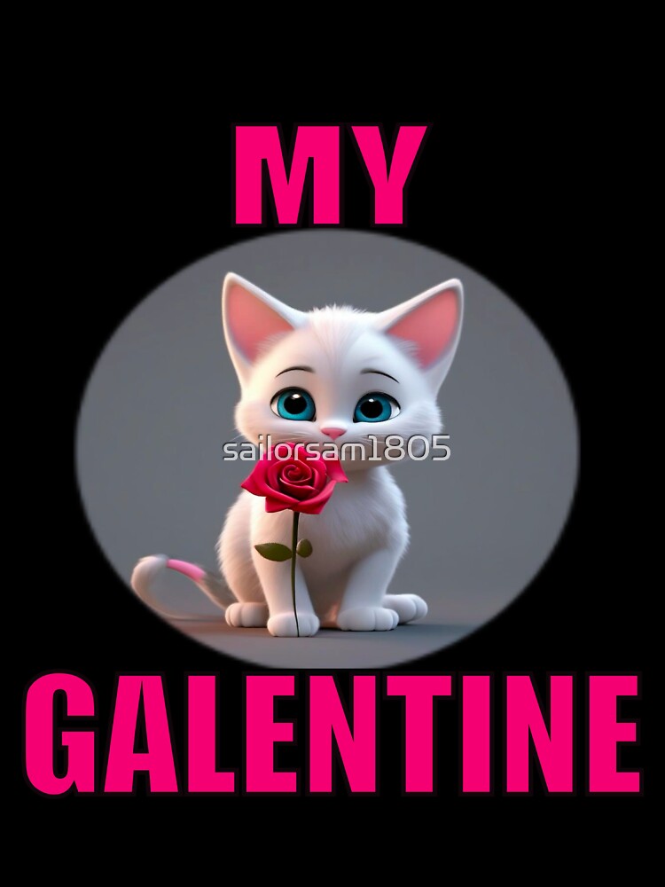 Super Cute kitten on Galentines day and Galentines party, gift idea for Galentines day by sailorsam1805
