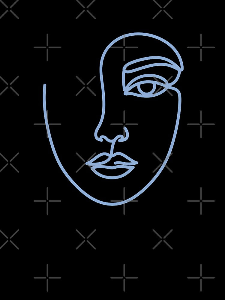 Minimalist Face Line Art Abstract Elegant Style by chattsuede