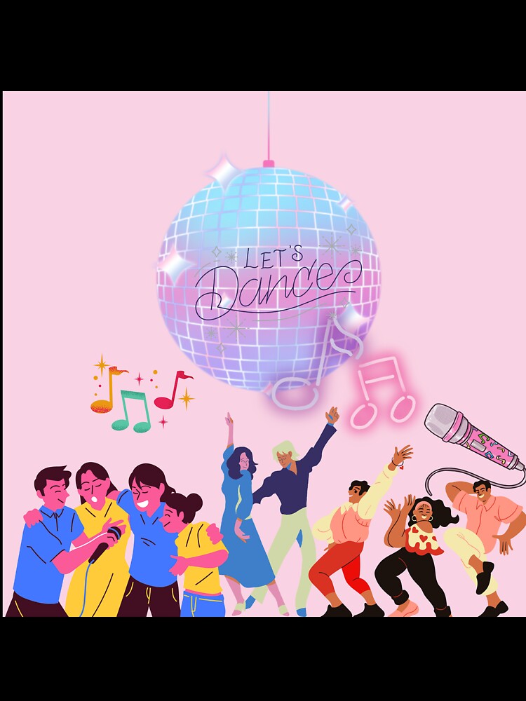Let's Dance Disco Party Aesthetic | Retro Disco Ball Music Dance Illustration by PRFashions