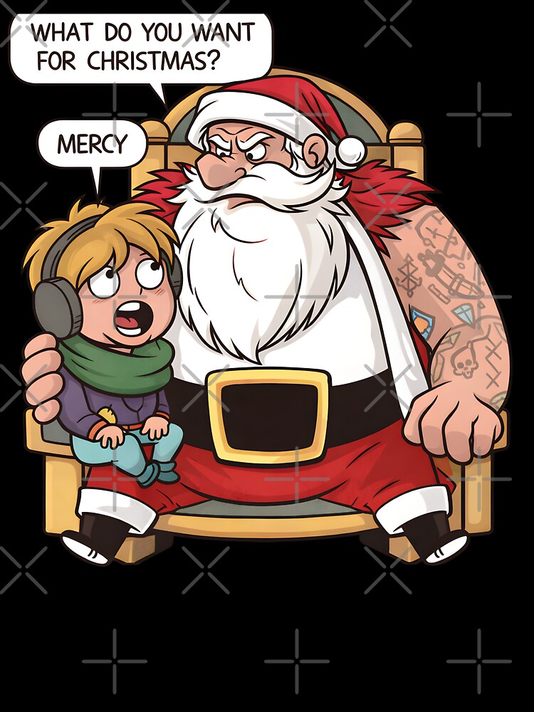 Funny Sarcastic Santa Ask Your Mom If I'm Real Christmas Meme Humor by DrawHandArt
