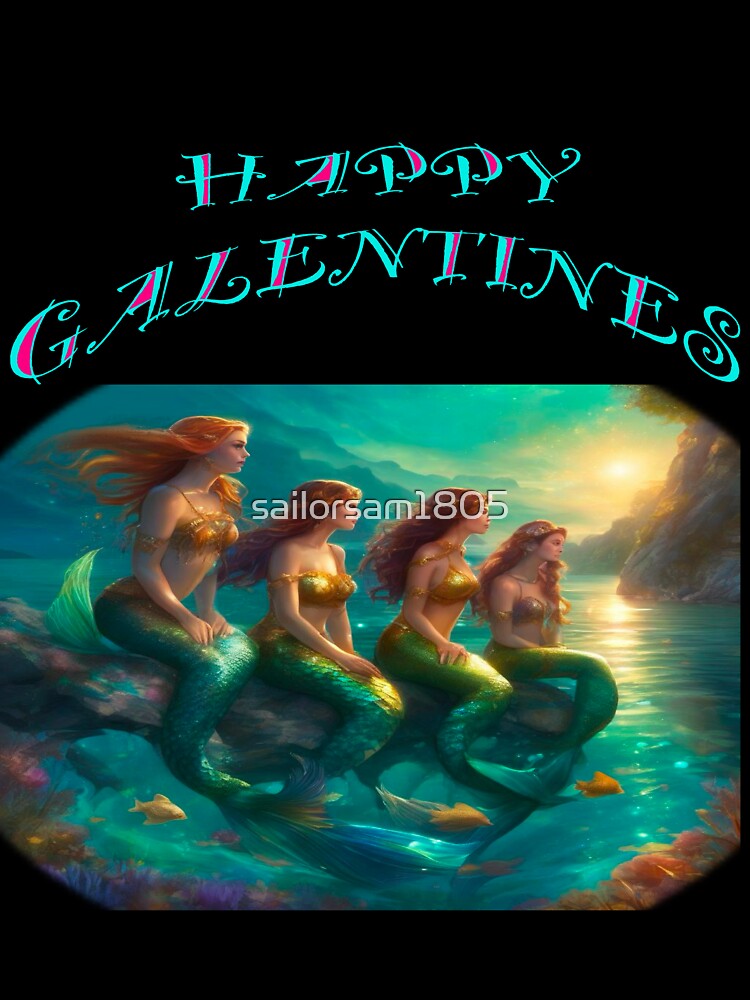 4 siren Mermaids Galentines card, perfect gift idea for Galentines day by sailorsam1805