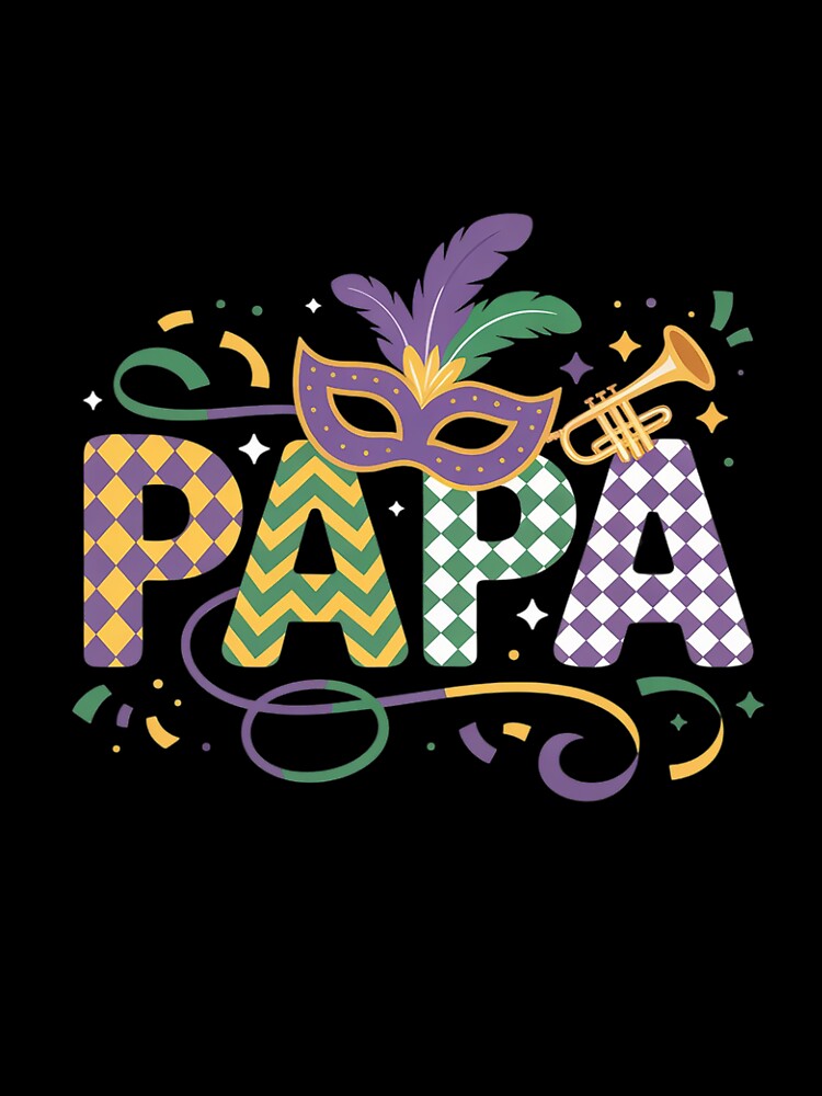Mardi Gras Papa Mask Beads Carnival Father Men by repconomArt