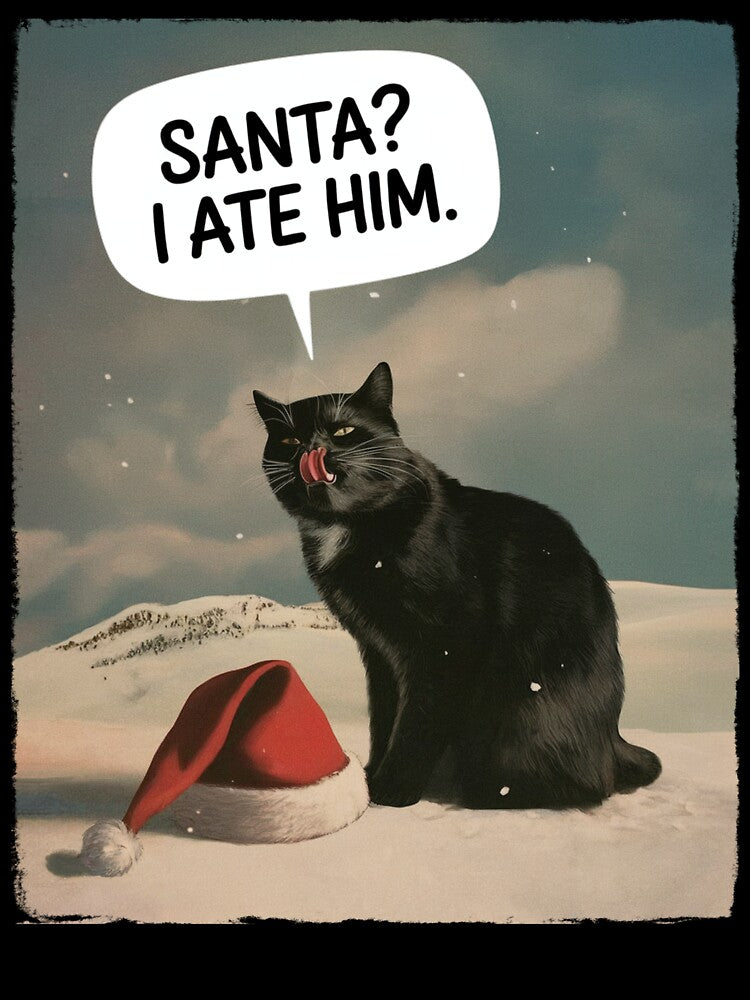 The Mischievous Christmas Cat - Dark Humor by emilianaka