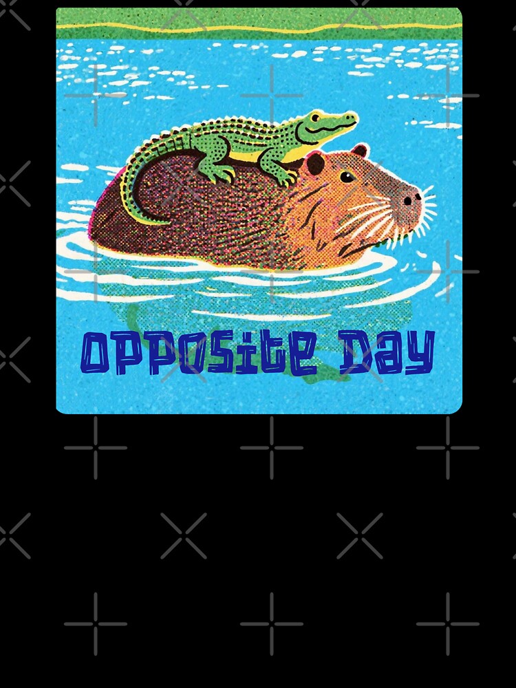 Opposite Day Capybara and Alligator Retro Comic Style by FIREDesignsPOD