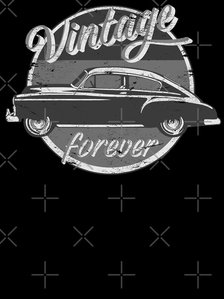 Vintage Car Forever Distressed Slogan Design by TrulyEpoque