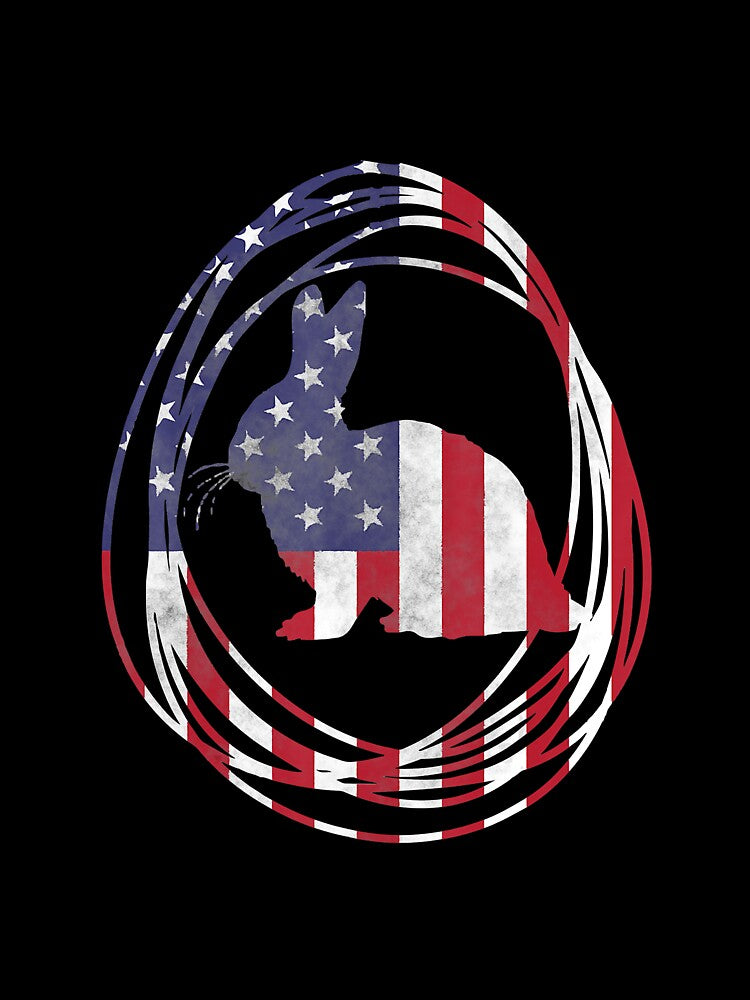 Easter Bunny American Flag Vintage by WanitaDesign