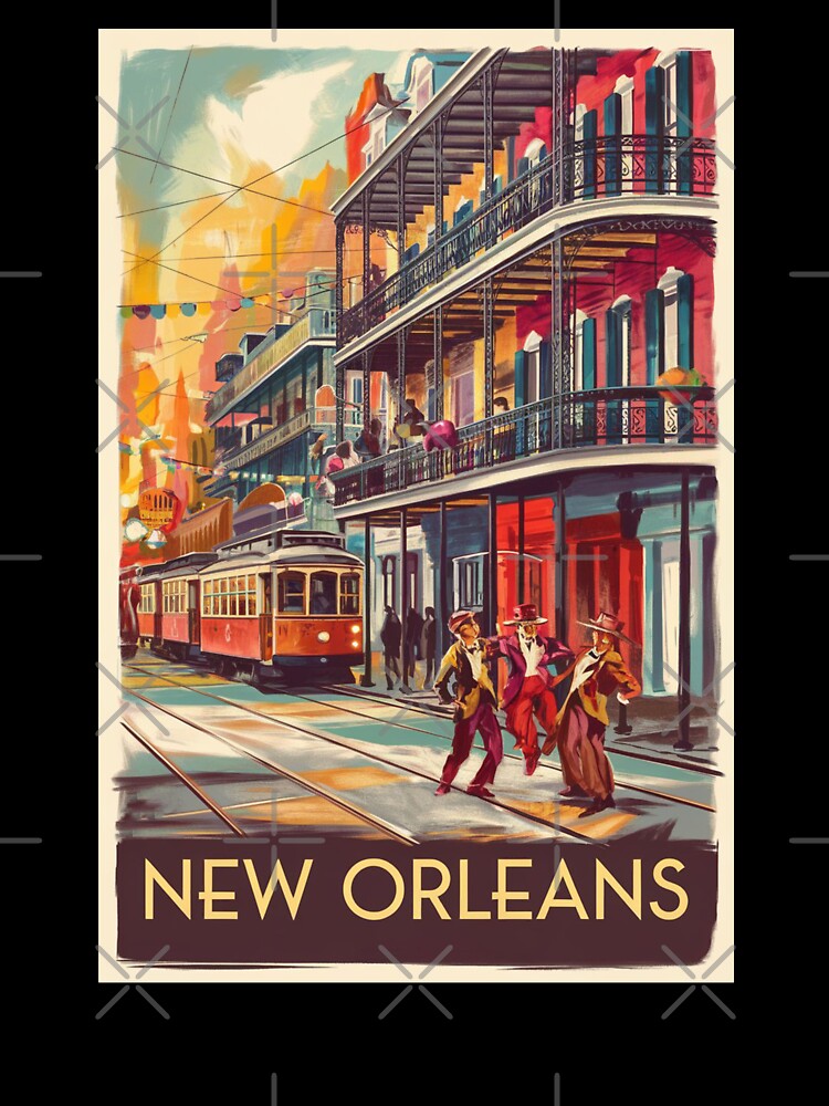 New Orleans Vintage Travel Poster by TravelerRat