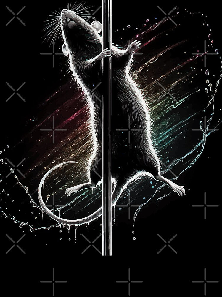 Monochromatic Rat Pole Dancing Rainbow Colors by TomFrontierArt