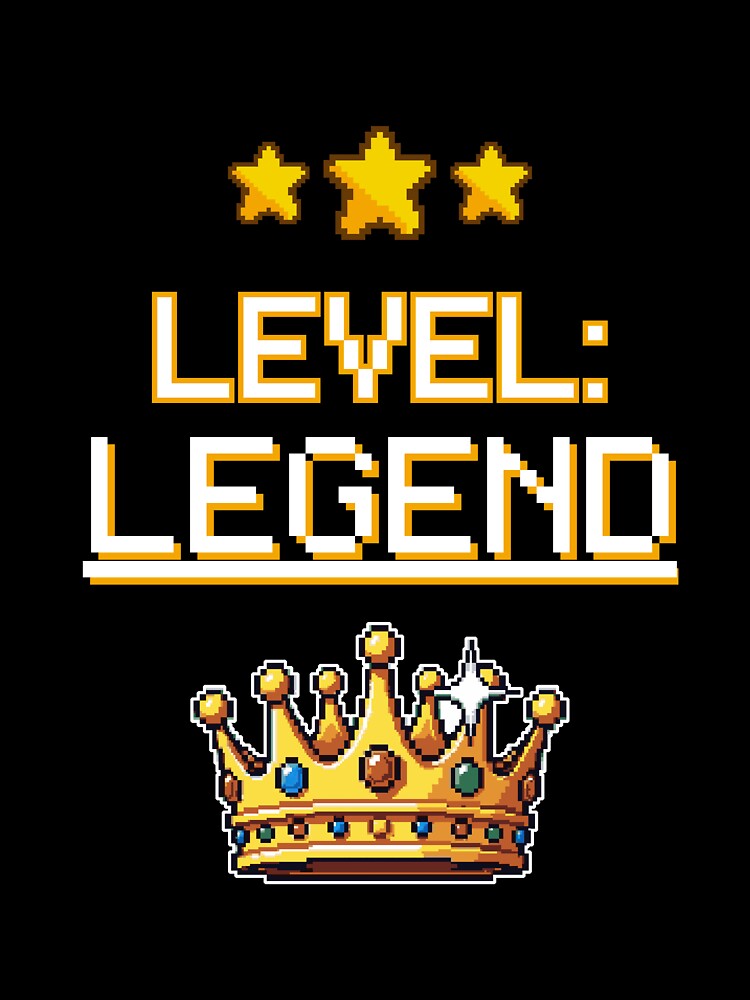 Level Legend - Funny Retro Gamer Birthday Pixel Art Crown by JB-designstudio