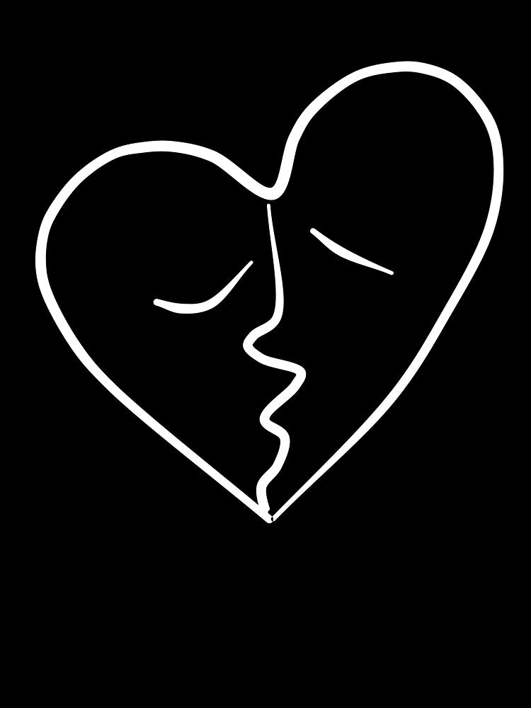Line Art Heart - White Line by artago