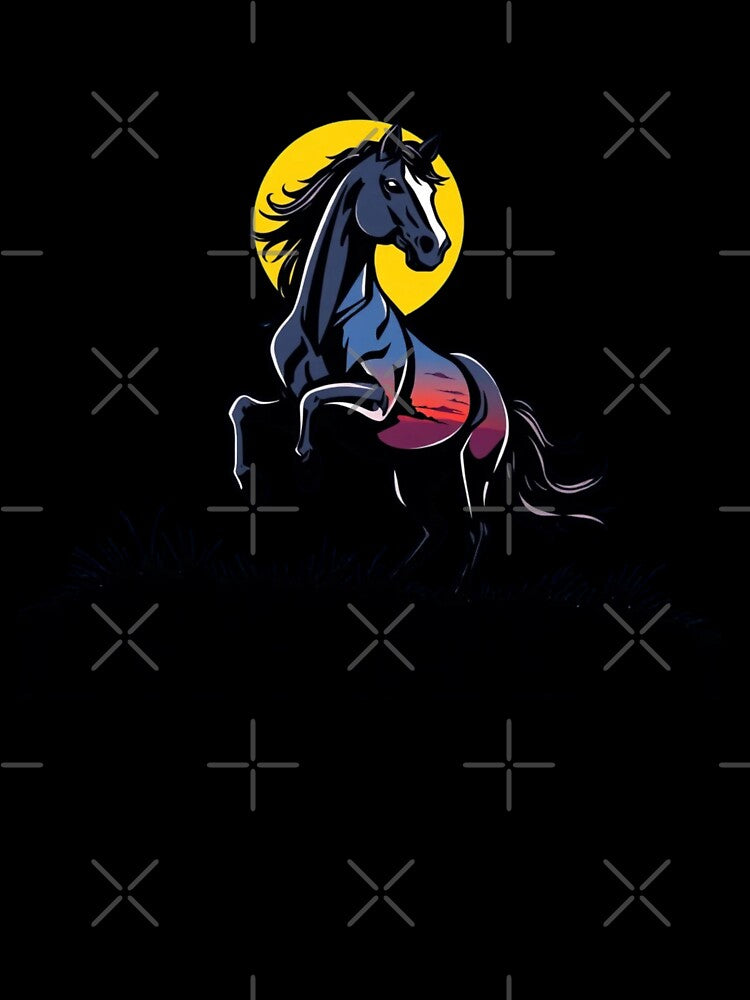 Sunset Horse Street Art Illustration by AuraMotivate