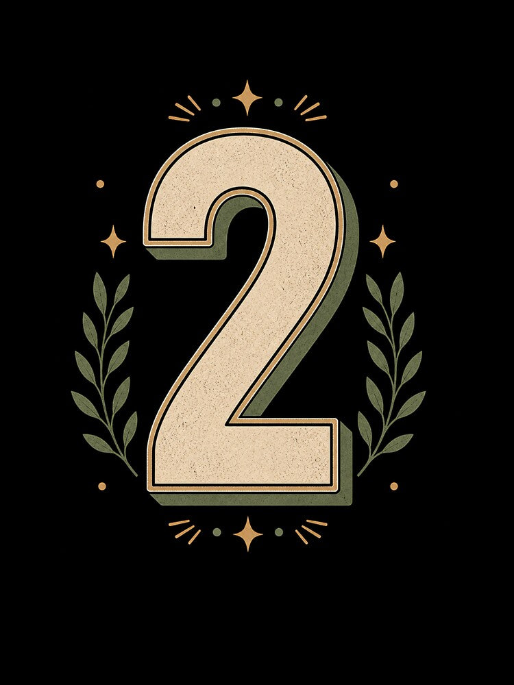 Retro Number Two Minimalist Graphic Design by Kupeliemre