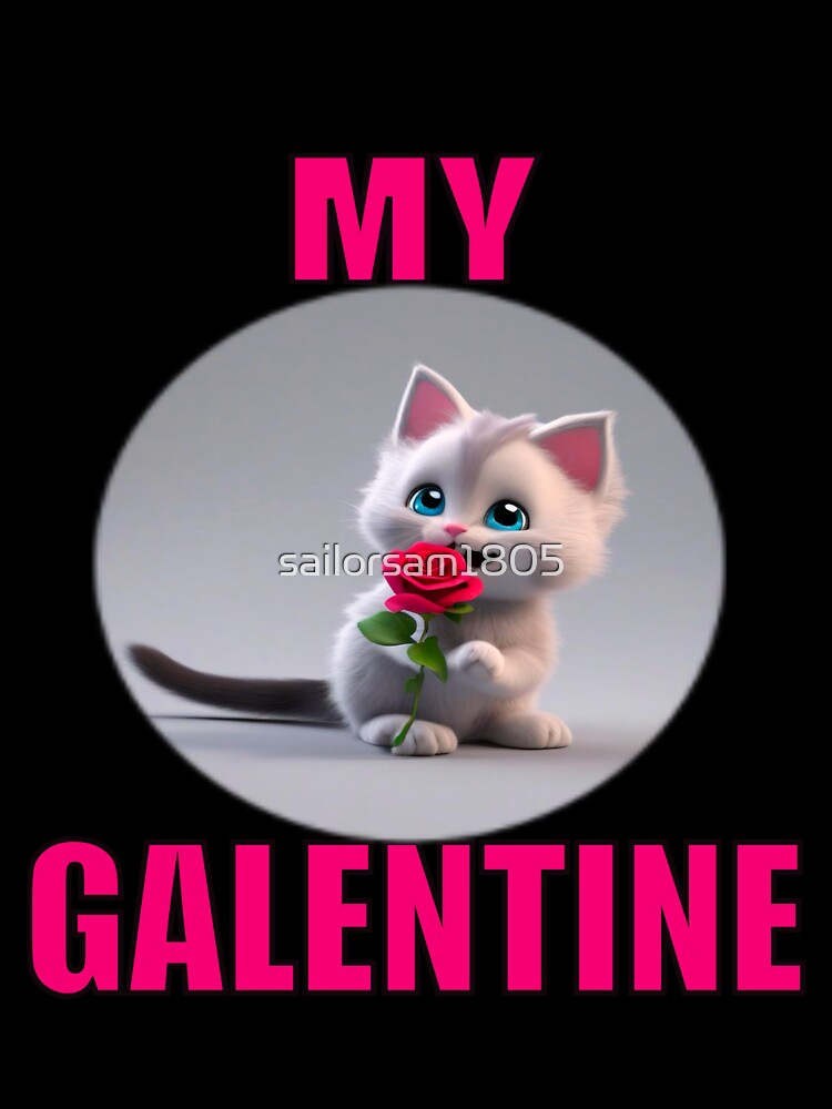 Very Cute kitten on Galentines day and Galentines party, gift idea for Galentines day by sailorsam1805