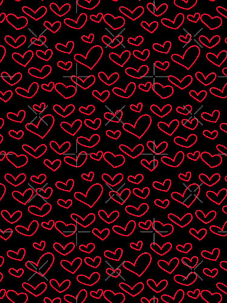 Valentine Red Doodle Heart Pattern by risingrocket