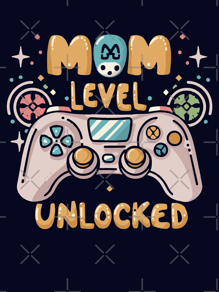 Mom Level Unlocked Vintage Funny Mom Gift for Mothers Day by MommyVibeArts