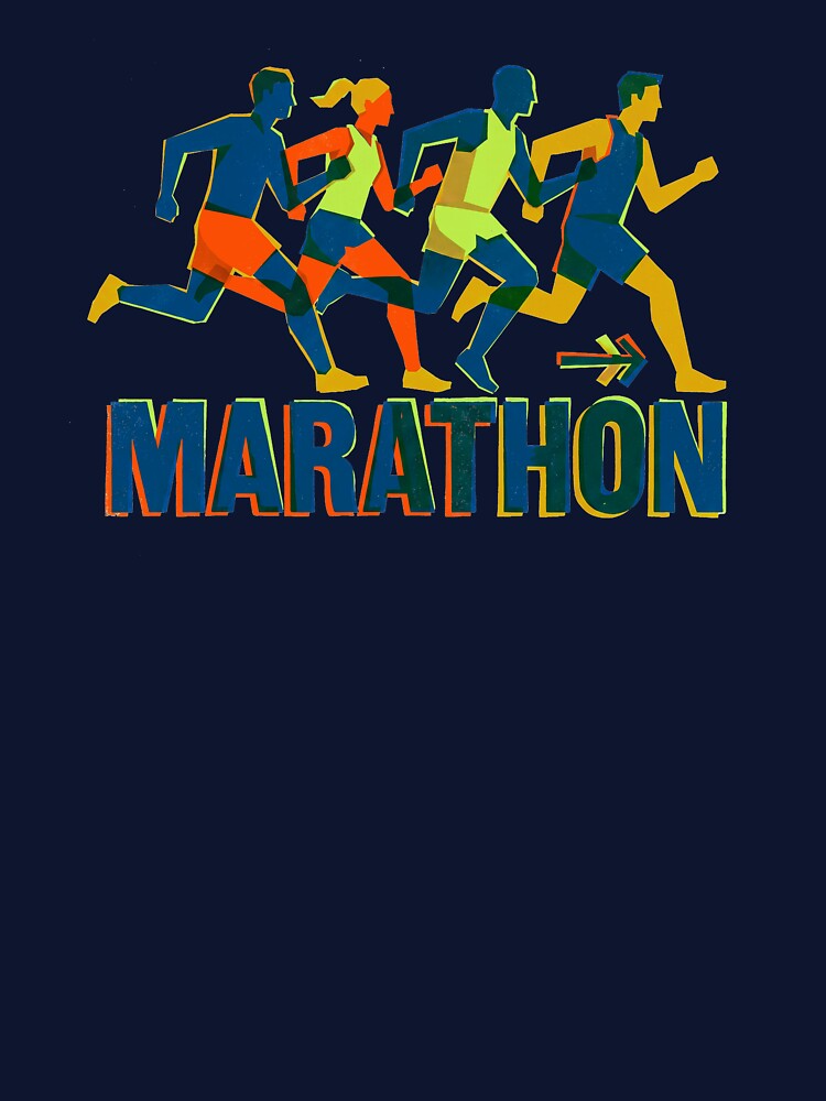 Marathon Runners Group Running Club Colorful Sport Illustration by KiwiRider