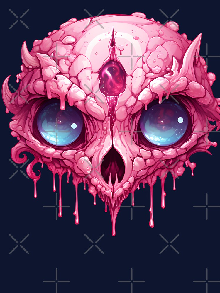 Creepy Cute Pink Slimy Skull by 20th-eclipse