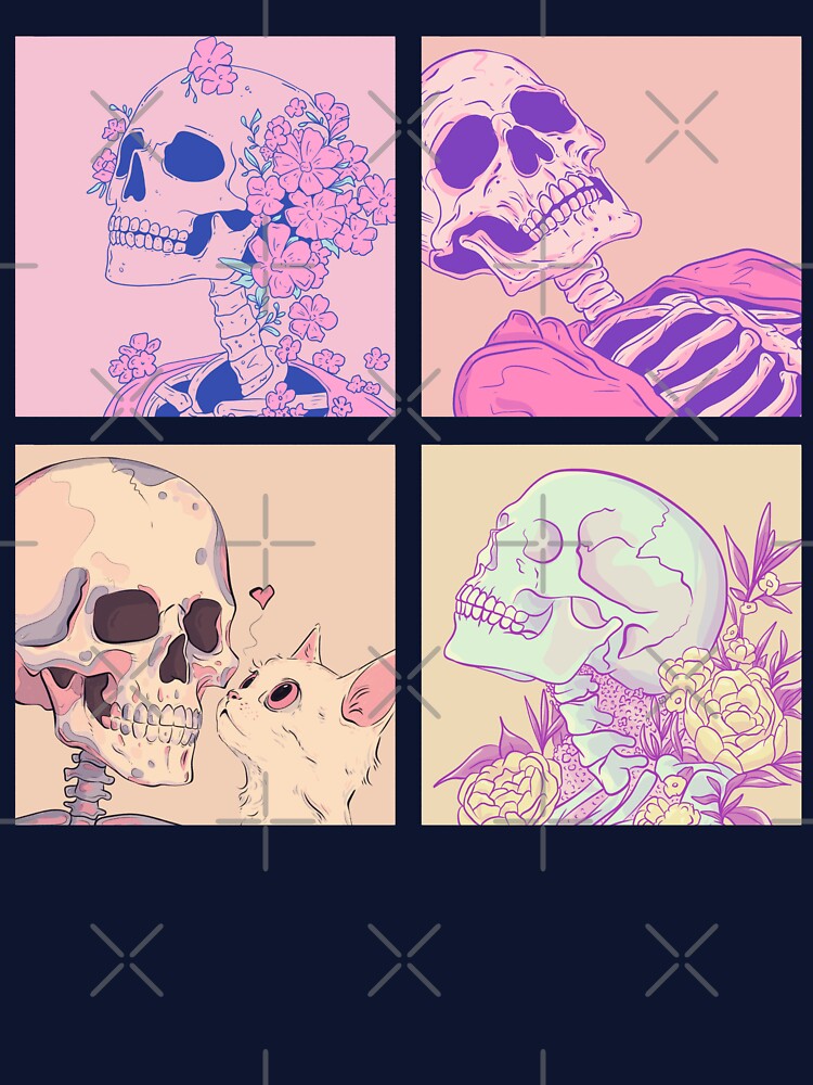 Soft Goth Skeleton Mood Collage by Jess.a.creates