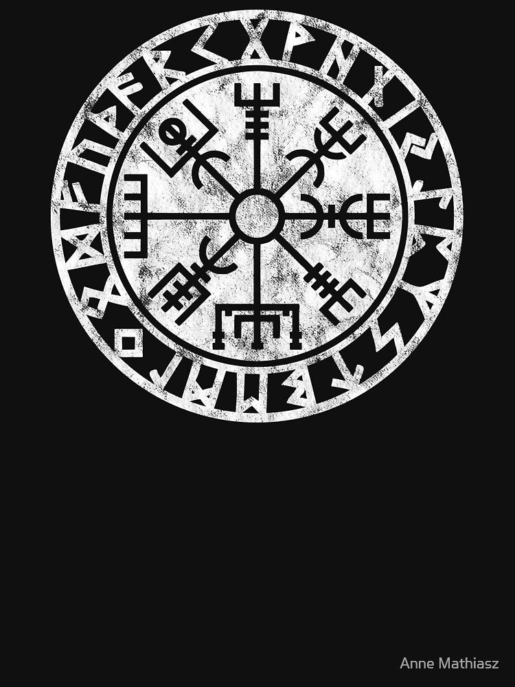 Vintage, Vegvisir, symbol, Futhark runes, viking compass, norse, protection by nitty-gritty