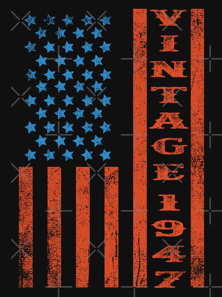 Vintage Retro 1947 American Flag by Whimsical  Thinker