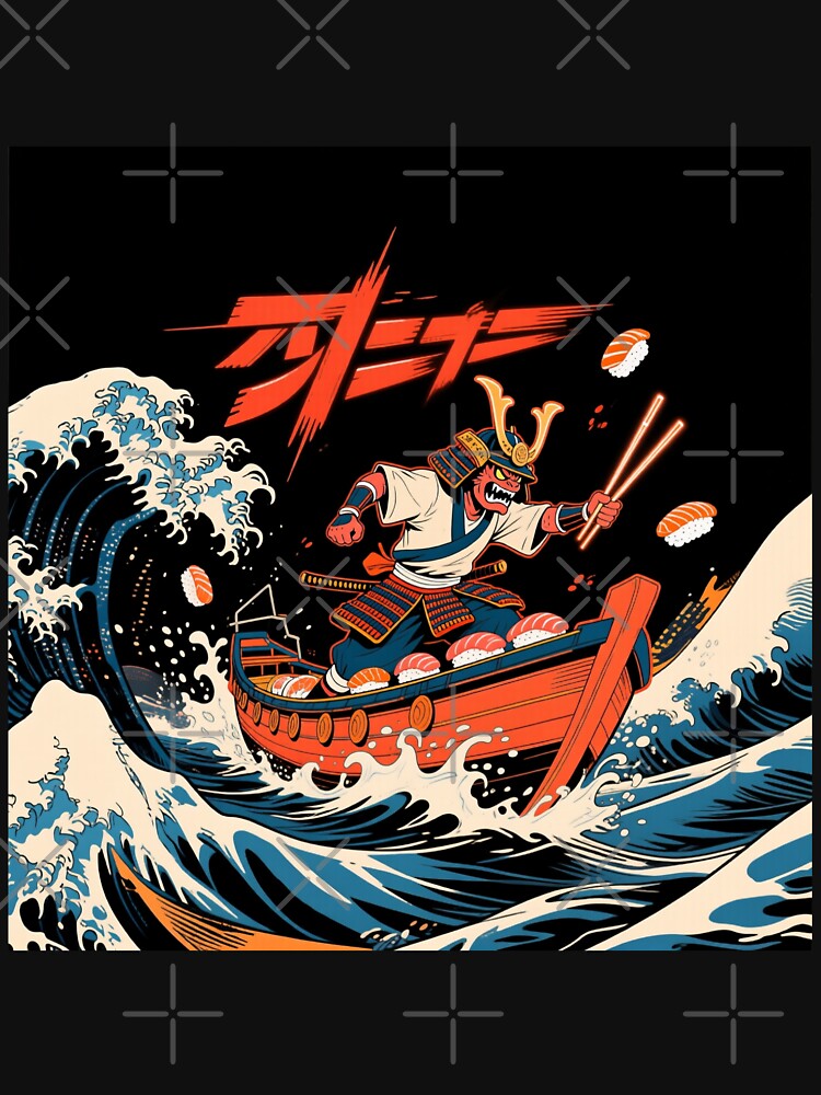 Samurai Sushi Kaiju Japanese Retro by AllGenVibes