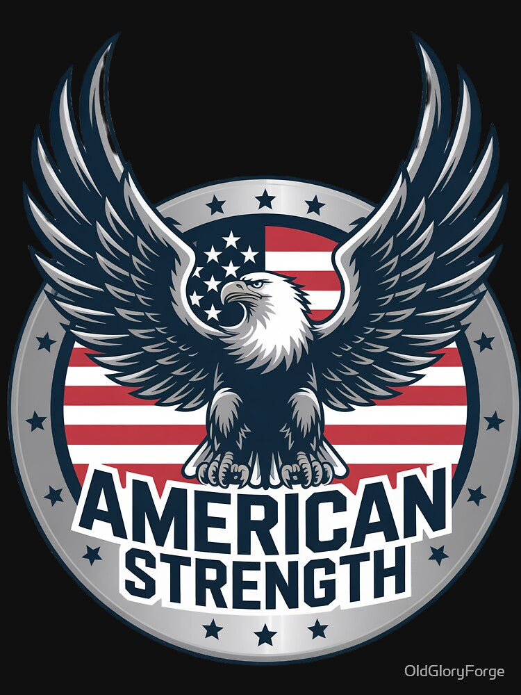 American Strength – Metallic Eagle Patriotic Badge by OldGloryForge