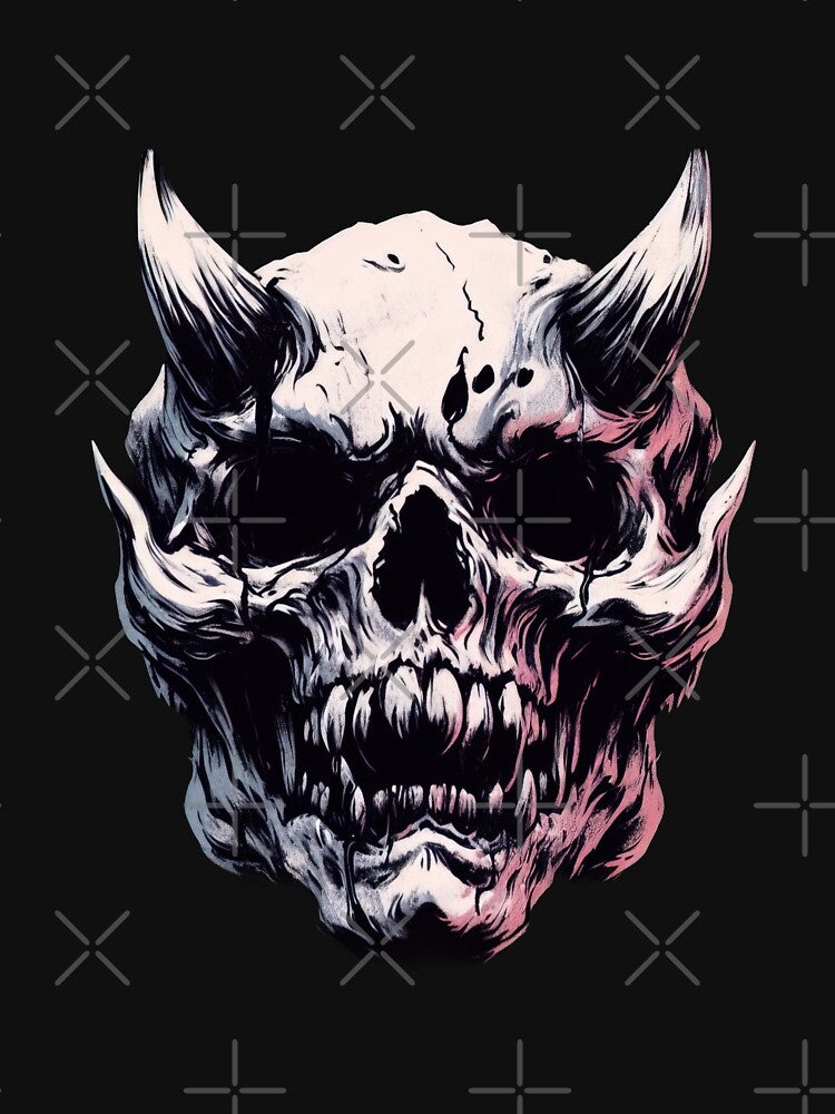 Demon skull pastel aesthetic by Emegan Print Art