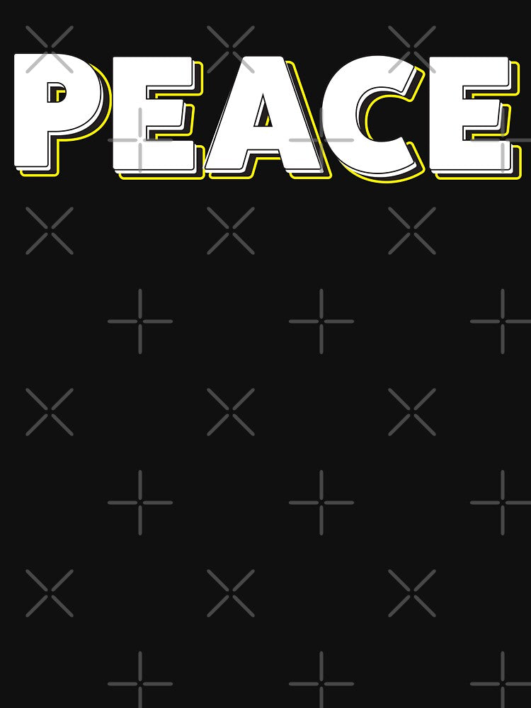 Peace Typography – White, Black, and Neon Yellow Pop Art Design by LivelaStudio