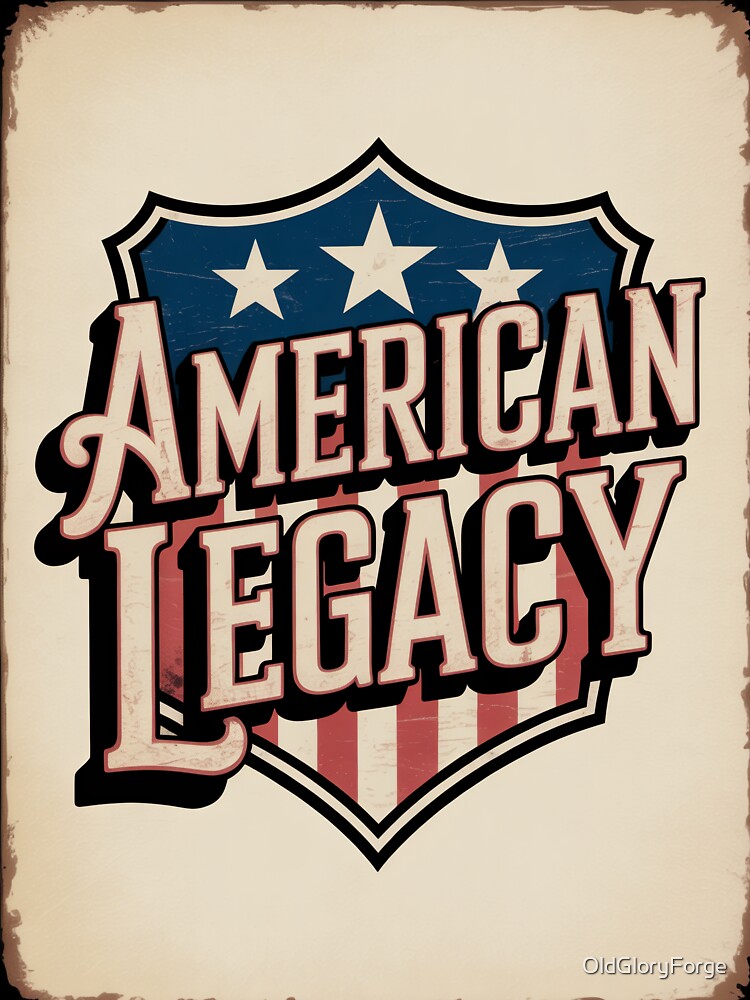 American Legacy Retro Shield Typography by OldGloryForge
