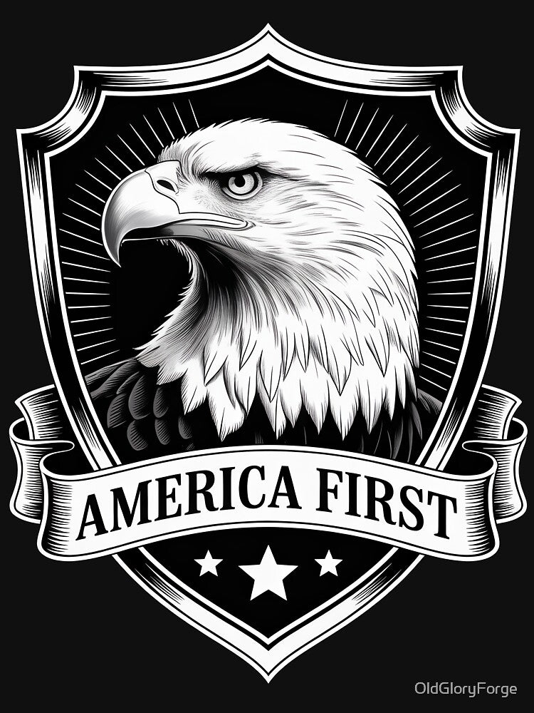 Bold Eagle Emblem – Patriotic Circular Badge with Star‑Ring Border by OldGloryForge