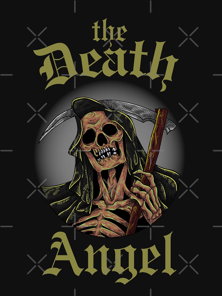 Death Angel Skeleton T-Shirt Horror Dark Fantasy Design by SmyrnaArtGalery