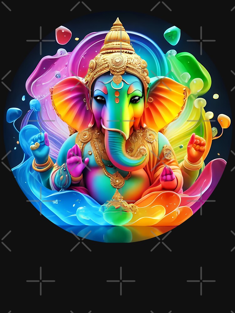 Ganesha pop art Holi festival maximum color trance by Toms Tee