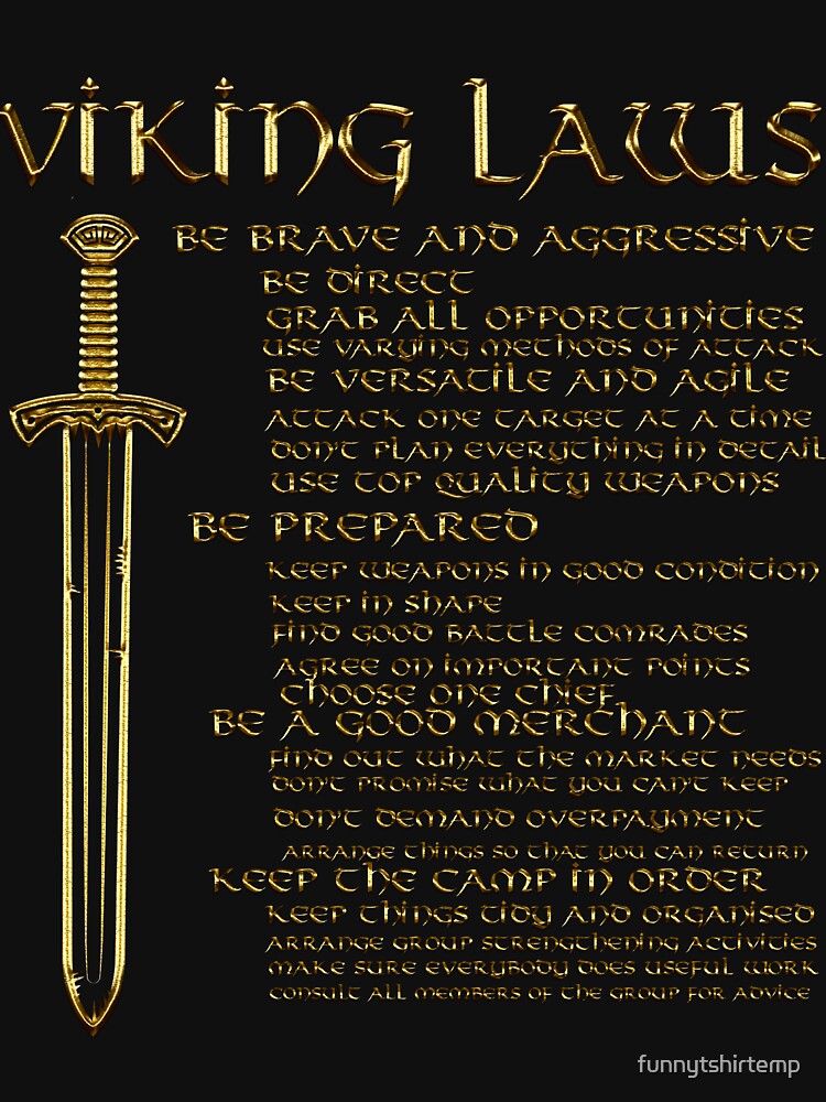 Viking Laws Sword Scandinavia Iceland Valhalla by funnytshirtemp