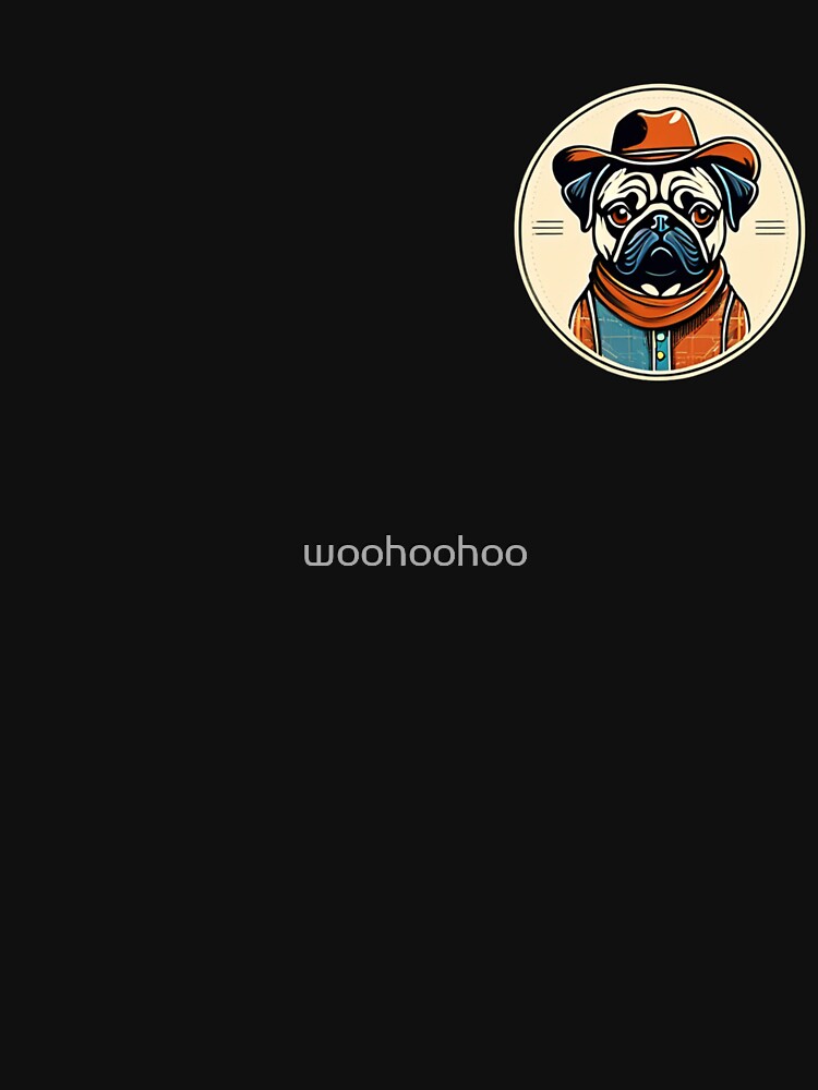 Pug in cowboy outfit by woohoohoo