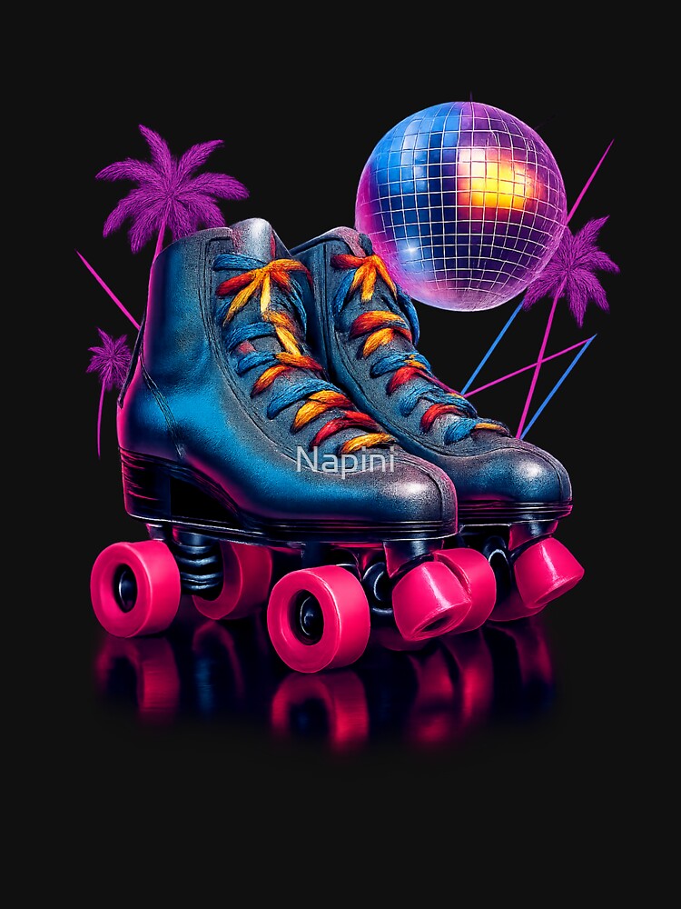 Retro Roller Rink Night – Neon 80s Nostalgia Design by Napini