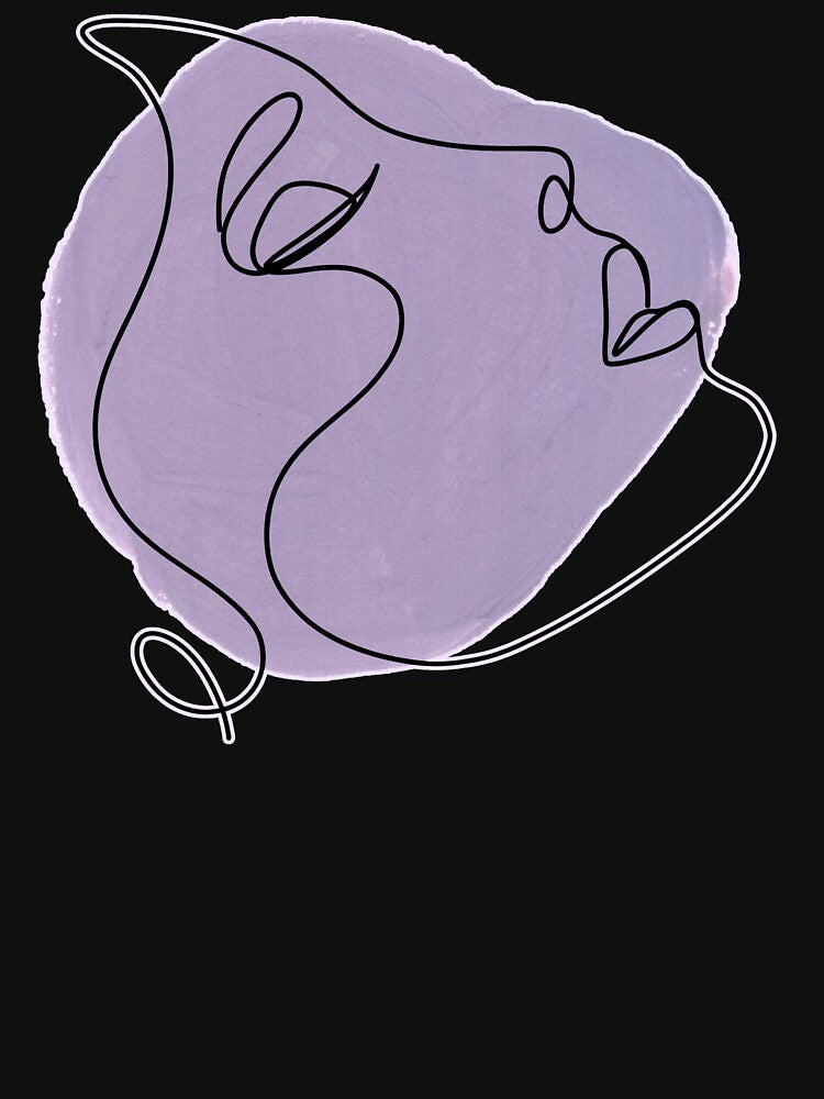 Minimal Heartline – Aesthetic Line Drawing – One-Line Abstract Face by PriyaMagic