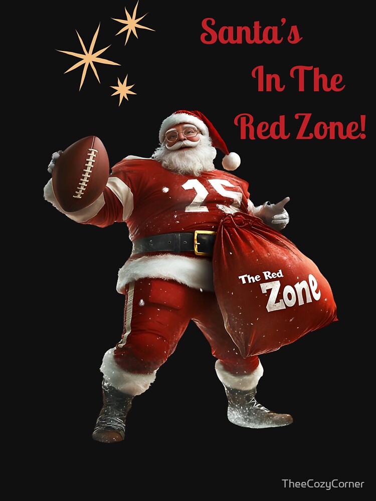 Santa's In The Red Zone Football Design by TheeCozyCorner
