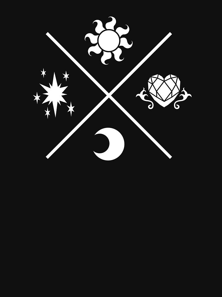 MLP Princesses Symbols – Cutie Marks (white version) by Drawirm