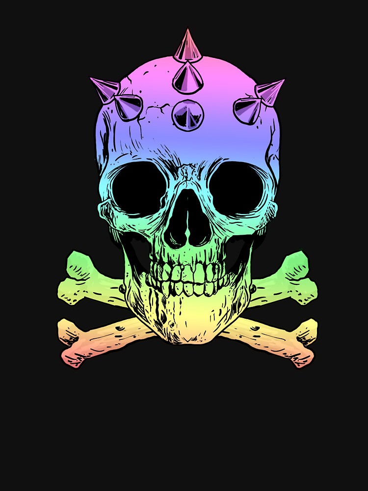 Rainbow Pastel Goth Skull by Basic  Beach