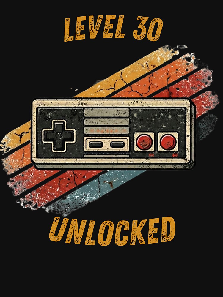 Level 30 Unlocked - Funny 30th Birthday Retro Gamer Gift by JakubDesigns89