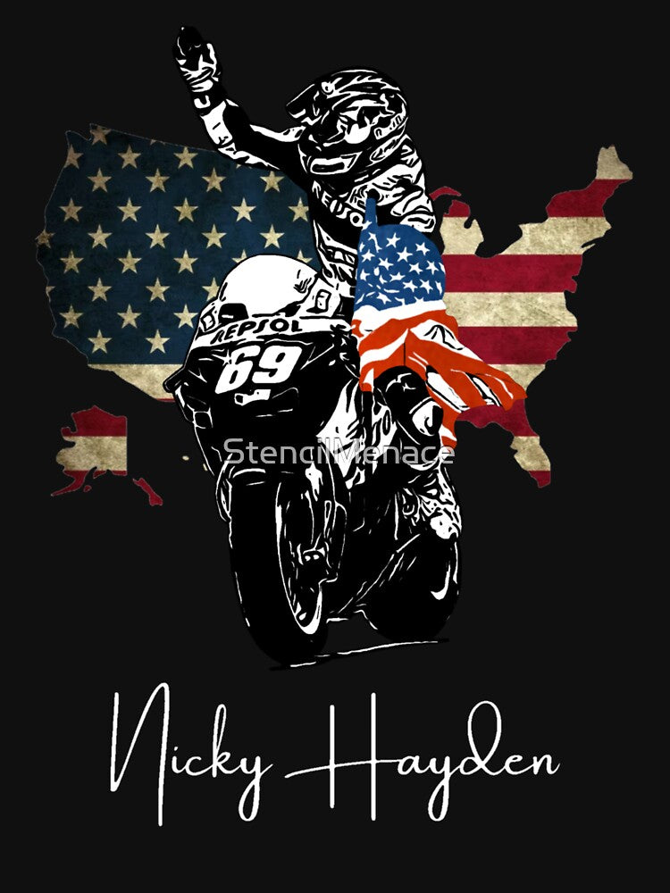 Nicky Hayden Victory American Flag Map by StencilMenace