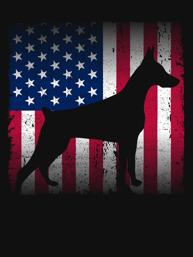 Doberman American Flag Pet Dobie Patriotic Doberman Gear by DynamicDesign