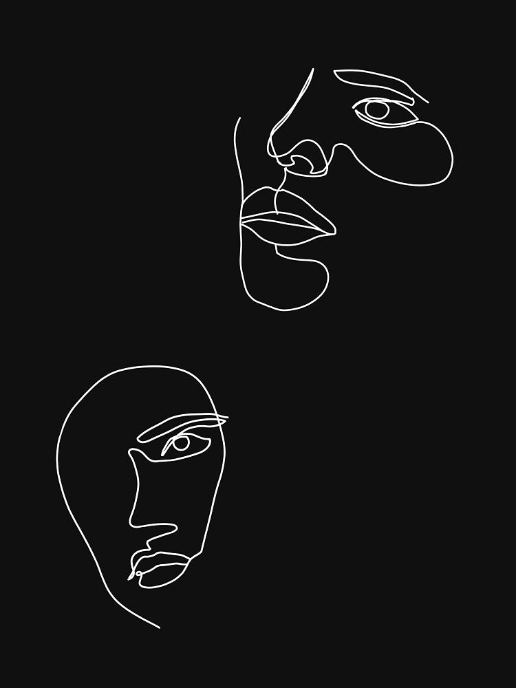 One Line Art and Abstract Faces. Continuous Line Drawings of Minimalist and Abstract Faces. Black and White by OneLineArt