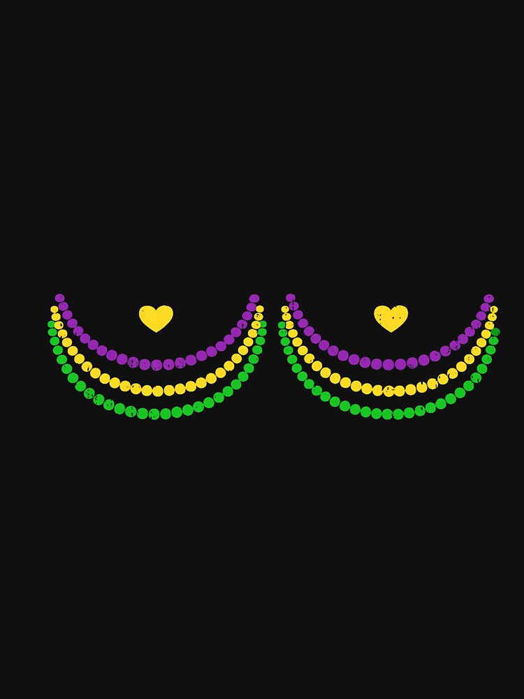 Funny Mardi Gras Beads Chest Carnival Festival Womens by ArleneRowe